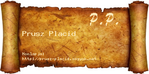 Prusz Placid névjegykártya